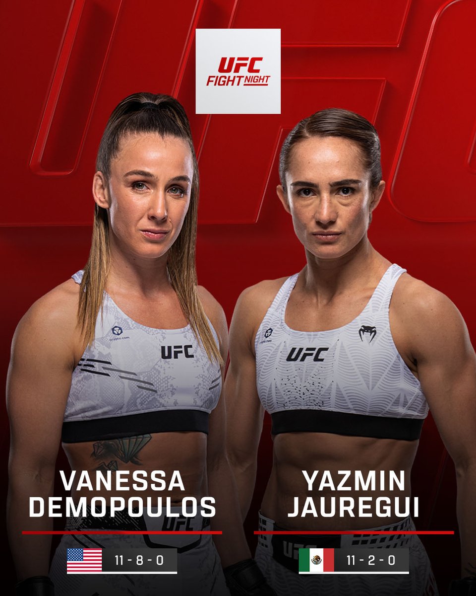 First up 🫡

@​monster_demo vs Yazmin Jauregui

[ #UFCVegas121 LIVE NOW on @​ParamountPlus ] 
 [📷](https://pbs.twimg.com/media/HTK2JhdbEAAfp0l.jpg) https://pbs