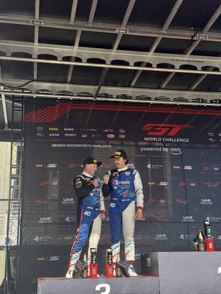 FlyingLizard_MS's tweet photo. Another incredible drive through the field puts Lumsden and Wilson on the @GT4America podium! https://t.co/x5mKSMBOtG