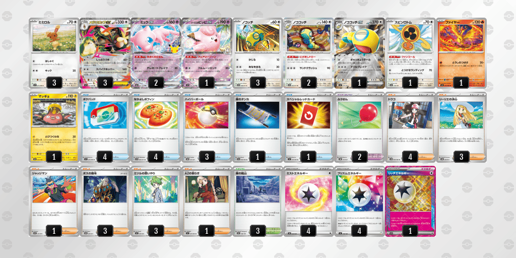 pokeca_senjutsu's tweet photo. ✨【メガミミロップex】注目デッキ紹介✨
今回はシティリーグ優勝・入賞デッキレシピを4つ紹介
ぜひ、構築の参考にしてください👍

デッキコード🆔
2yXRyS-75oVLO-py3yXE
3yXpUy-e9ydPQ-EMXRpS
3ypRSE-vrZVrx-yXp2R3
n9igLL-8uEGyT-n6niLn

▼デッキ解説はこちら
🔗［https://t.co/lN0SvGmNIe］ https://t.co/dlIQPP8Wzn