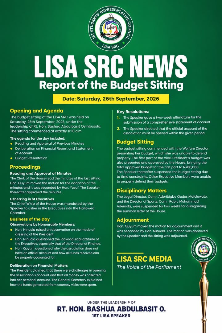 LagosIslandSRC's tweet photo. CHAMPIONING ACCOUNTABILITY AND ENHANCING EFFICIENT SERVICE! 💫

Here are news reports from the budget sitting. Swing into action and stay posted through our verified social media platforms.

@LagosIslandSRC
@TaiwoOyekan01
@honlaraoyekan
@Mdrasaq https://t.co/R7O2aYdhOz