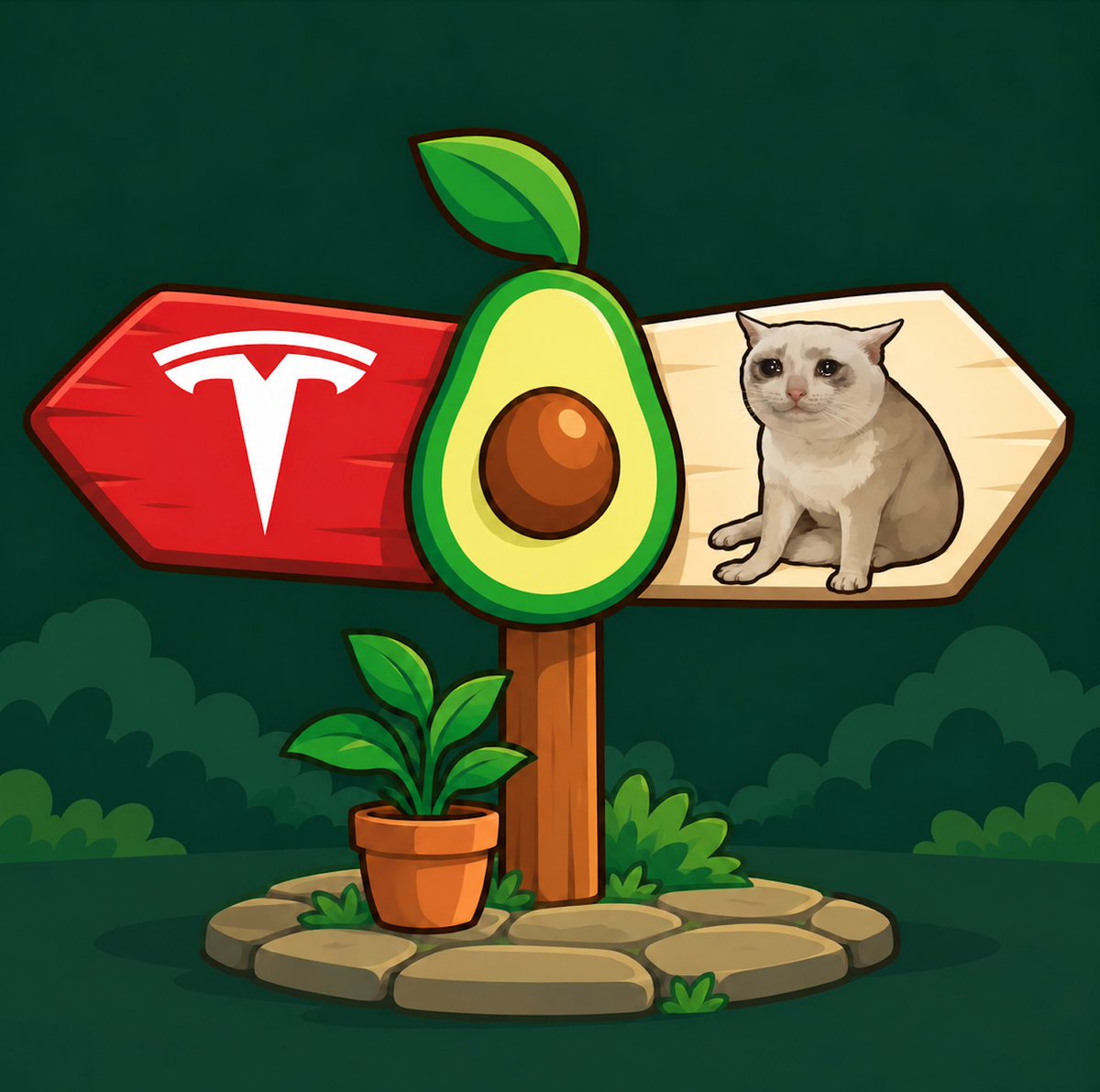 launchavo's tweet photo. Want to pair your token with $TSLA? Go for it

cash-cat:native? Sure

Your idea. Your choice of pair 🥑

Avocado is coming soon to Robinhood Chain https://t.co/b2R592s9xB