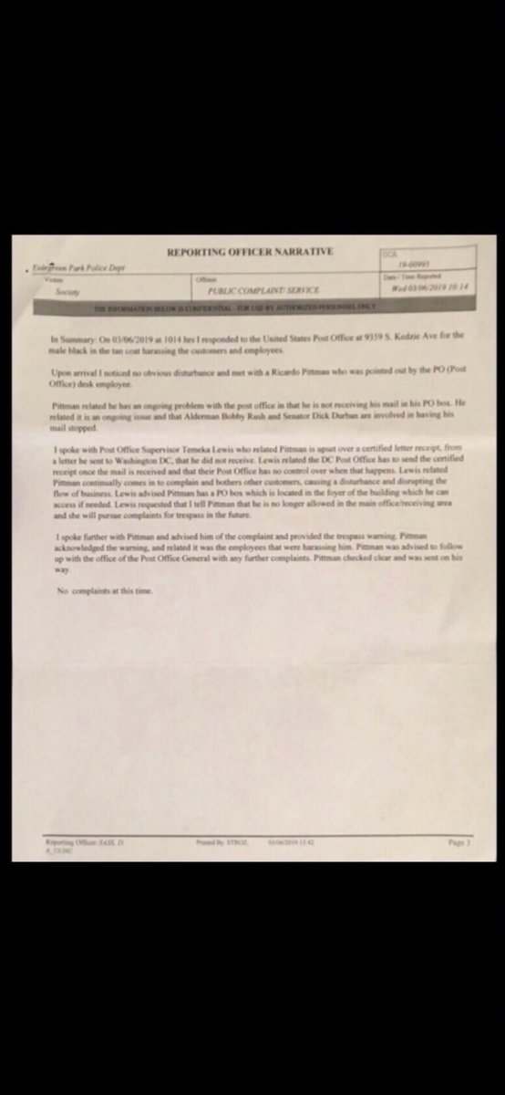 PittmanJr1's tweet photo. @EvergreenPatch @USPS Supervisor Temeka Lewis } Officer Sass.D } OCA: #19-00995 @DavidSteinerJHU  I Demand that my name @Jr1Pittman /@PittmanJr1 is 💯% Cleared by Supervisor Temeka Lewis  ⬇️ Mr, @POTUS ,Sir! @VP ,Semper fi ! @illinoispolicy  https://t.co/RZc9PDBTYX https://t.co/VVLq0fK7kf
