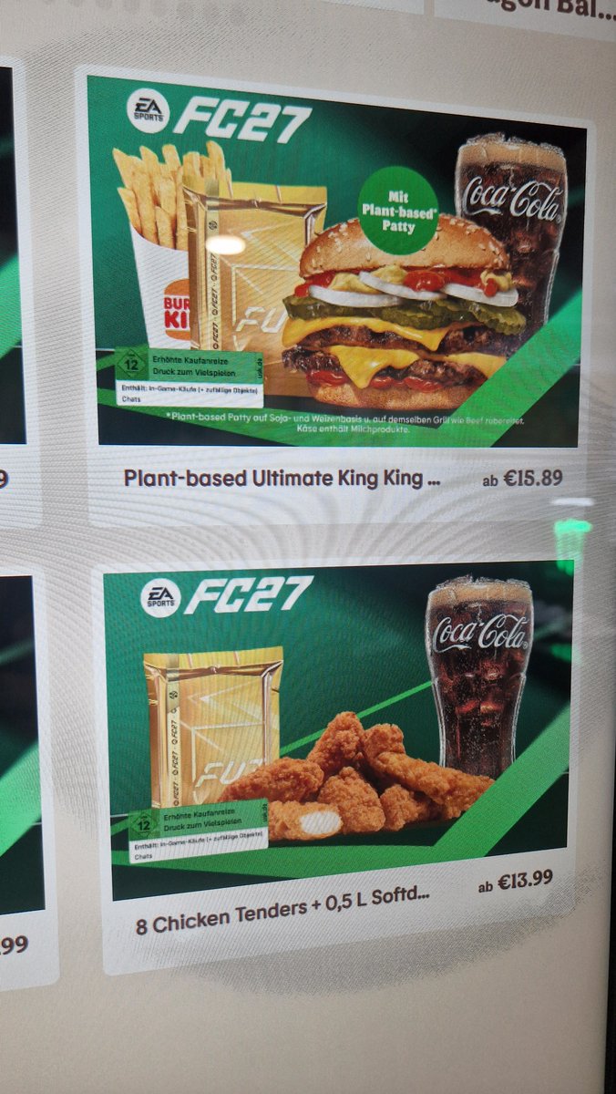 DerBossnier99's tweet photo. Wieso gibts Fifa Packs im Burger King? https://t.co/Rle5eiS3cd