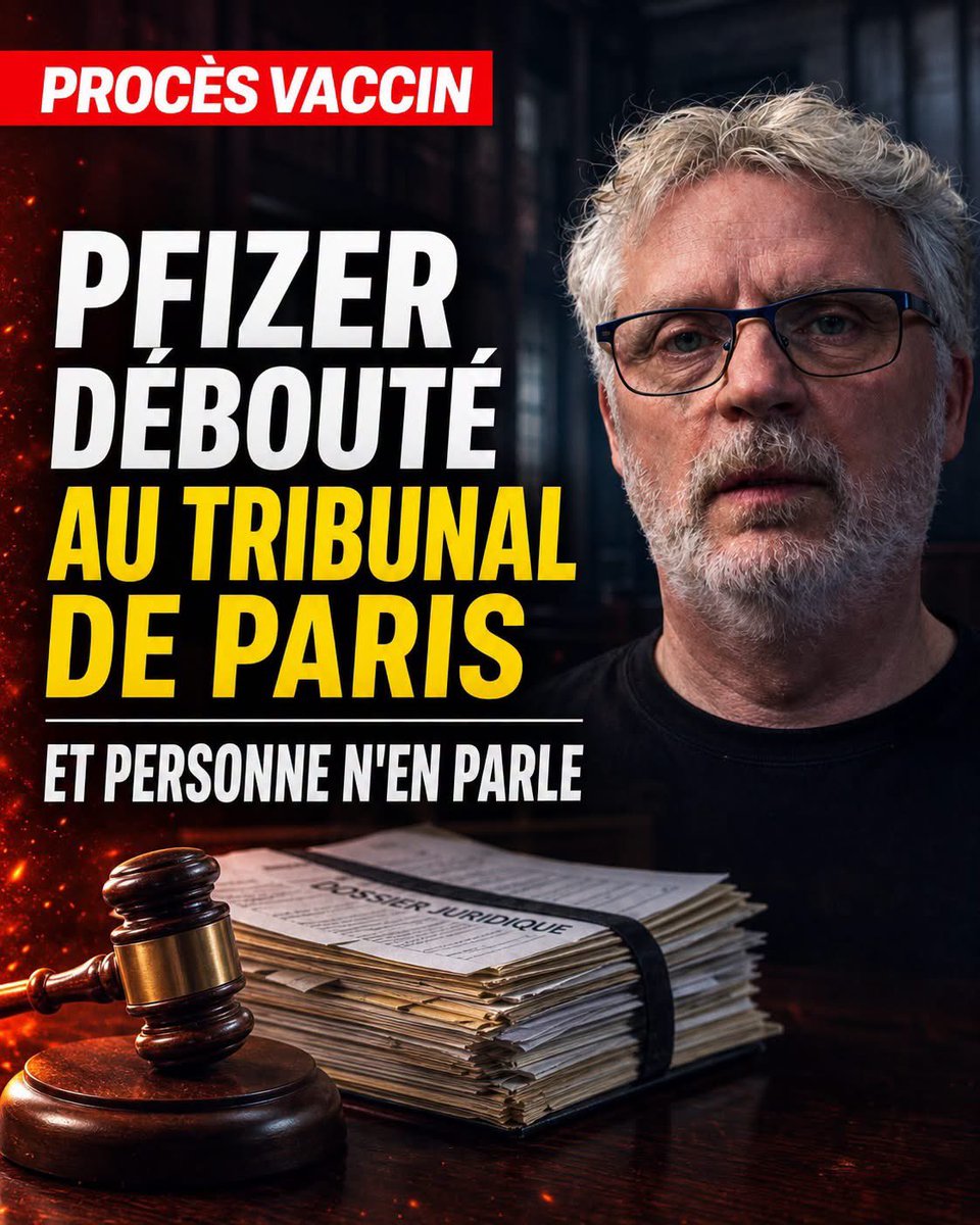 platiniumultra's tweet photo. Le tribunal de Paris vient de rejeter la demande de Pfizer : le procès de Marc Doyer, veuf d'une victime des injections Covid, sera bien jugé sur le fond… et les médias n'en disent rien. 👉 https://t.co/nbkKriDbaN https://t.co/X7Rsf5RUnH