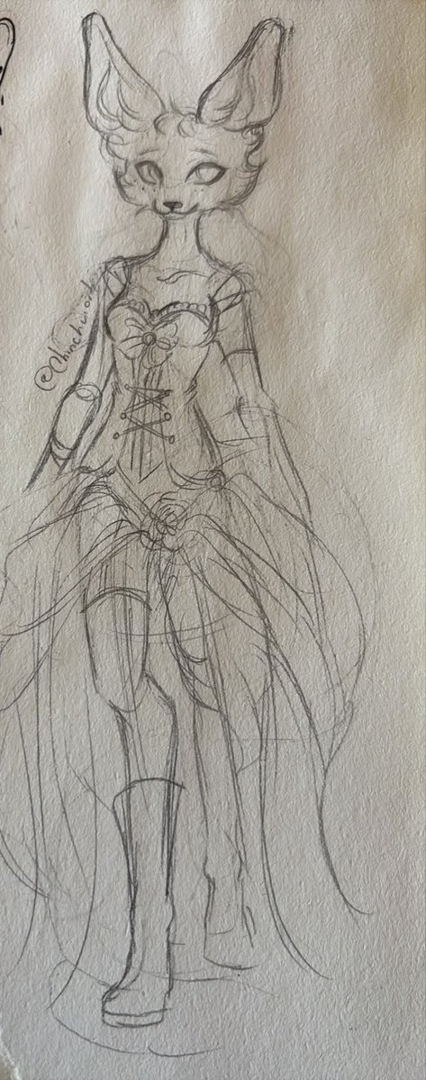 Glassy_Fox's tweet photo. Small Marianne sketch, the fennec vixen https://t.co/dOGTPYZgZ4
