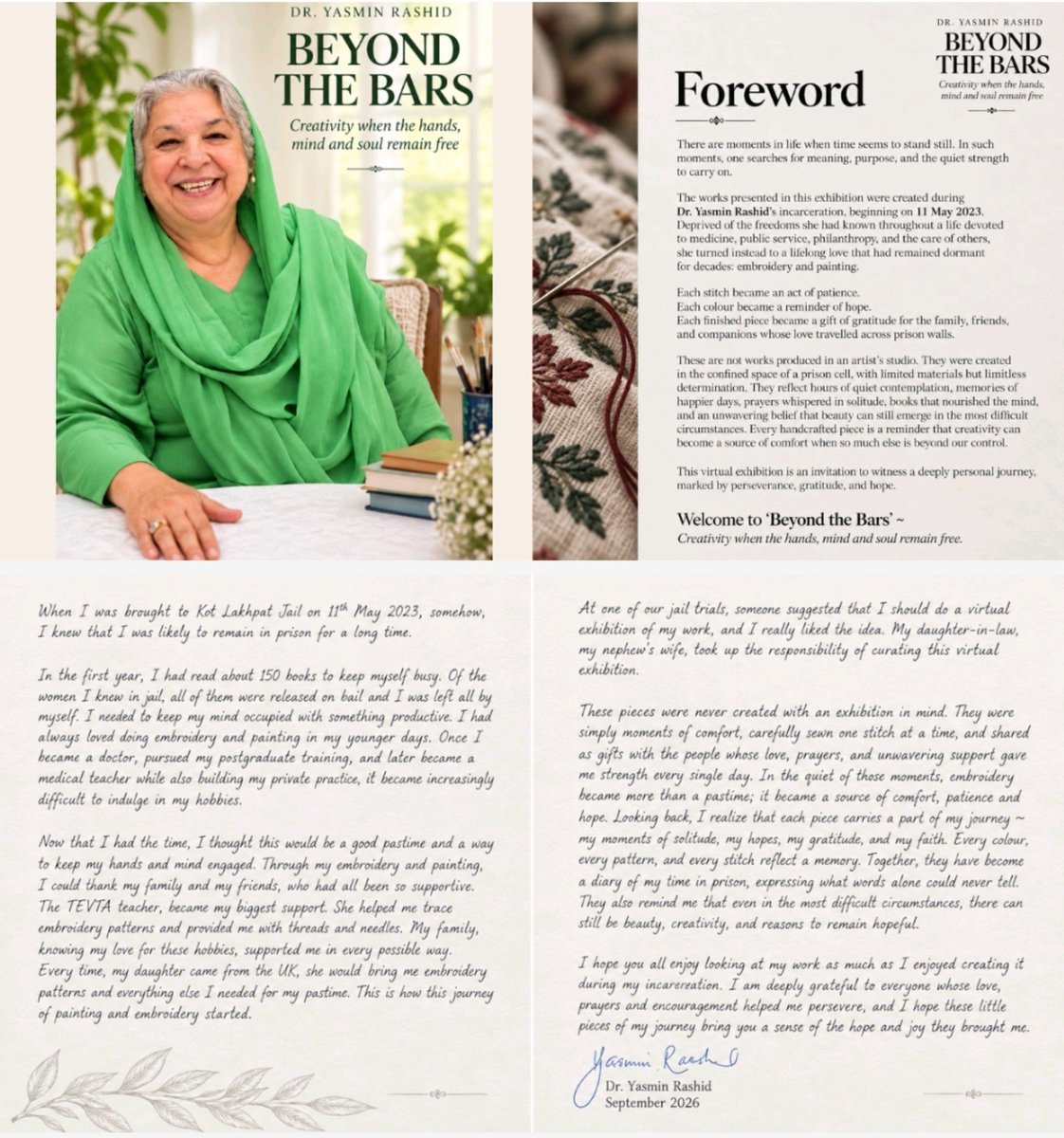 MohUmair87's tweet photo. Beyond the Bars
@Dr_YasminRashid full art Collection &amp; Letter
Thread https://t.co/wbqYFQIWFl
