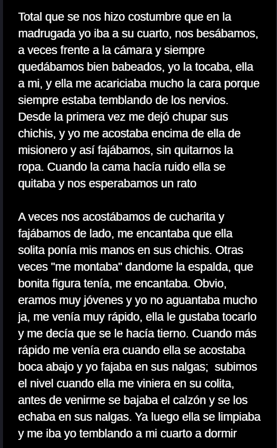 RelatosLATAM's tweet photo. Se besaba y se manoseaba con su prima hasta que hicieron un oral! 

Relato anónimo
#incesto #incestoprima #prima #relatoshot #confesiones https://t.co/1NEVCJg8WV