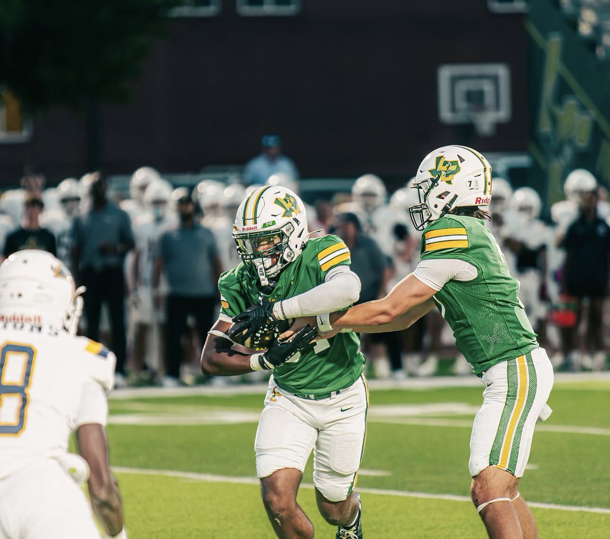 LCAFriscoFB's tweet photo. How about the Legacy RBs and OL?!

‘27 RB/Captain Jack Caswell
14 carries 189 yards 2 TDs

‘28 RB @NolanGray1234 
13 carries 113 yards 3 TDs 

S/O @Jude_W09 @bryceschacon @Col_ton_h and rest of OL and offense. 

#GO2 https://t.co/pcKb0pEWtn