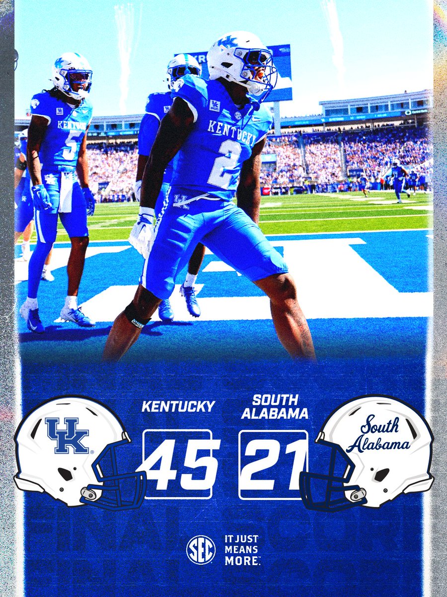 SEC's tweet photo. Cats too strong in the second half 💪

@UKFootball x #ItJustMeansMore https://t.co/pkapZUBcbl