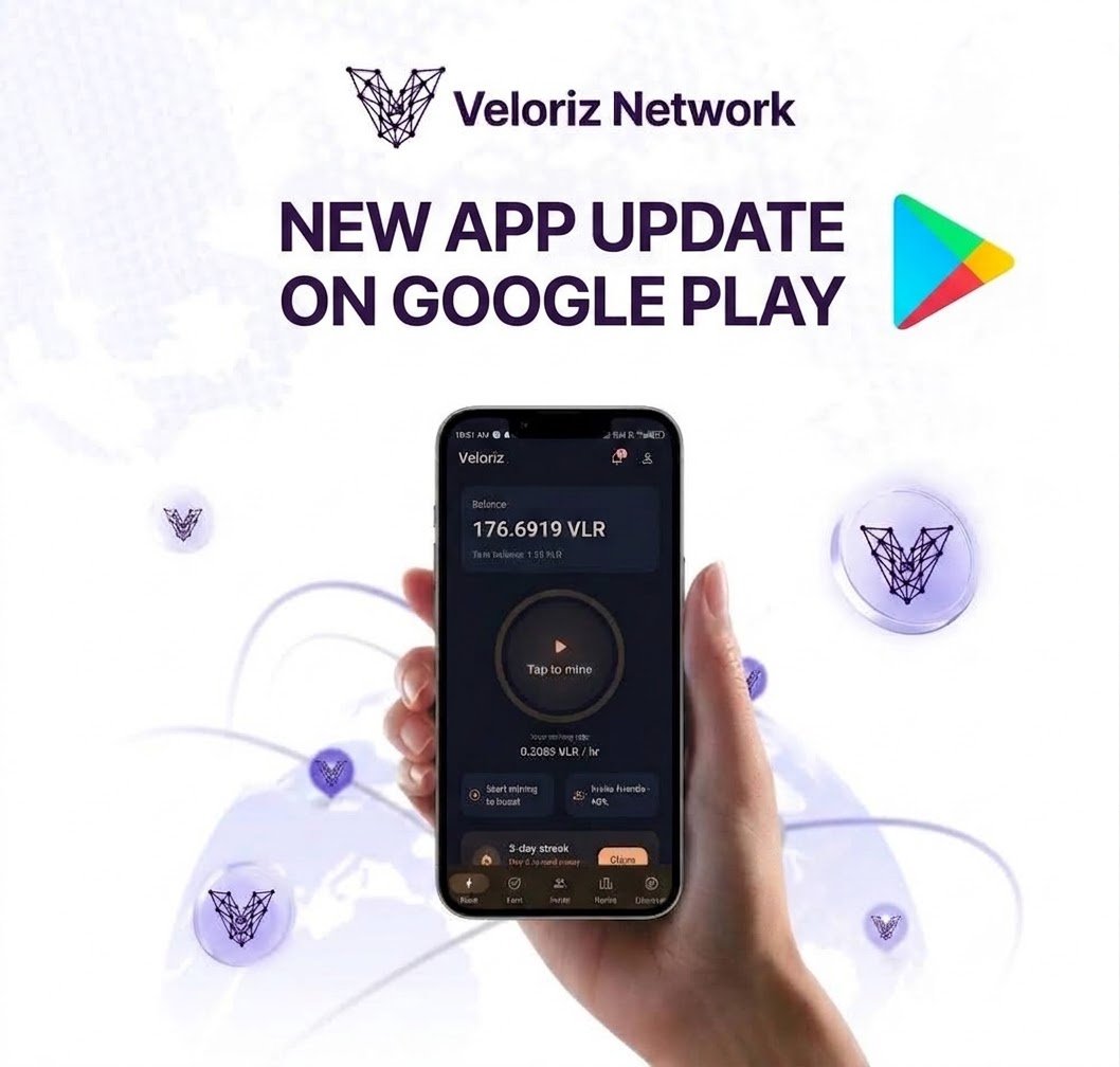 Veloriznetwork's tweet photo. VELORIZ NETWORK APP UPDATE IS HERE!

We’ve been listening to your feedback, and this update brings several improvements to your mining experience.

Minor bugs fixed:
We’ve resolved several reported issues to improve app stability and performance.

Ad Boost Issues Resolved:
The issues affecting the ad boost feature have been fixed, making the experience smoother for users. You can now boost your mining up to 200%

NEW: Spinning Feature
You asked for it, and we listened.

The new Spinning Feature is now available, giving active miners another way to earn additional $VLR within the Veloriz ecosystem.

We will continue to improve Veloriz based on your feedback.

Update the app, stay active, keep mining, and keep building your team.

#VelorizNetwork #VLR #MobileMining #Web3 #AppUpdateUpdate