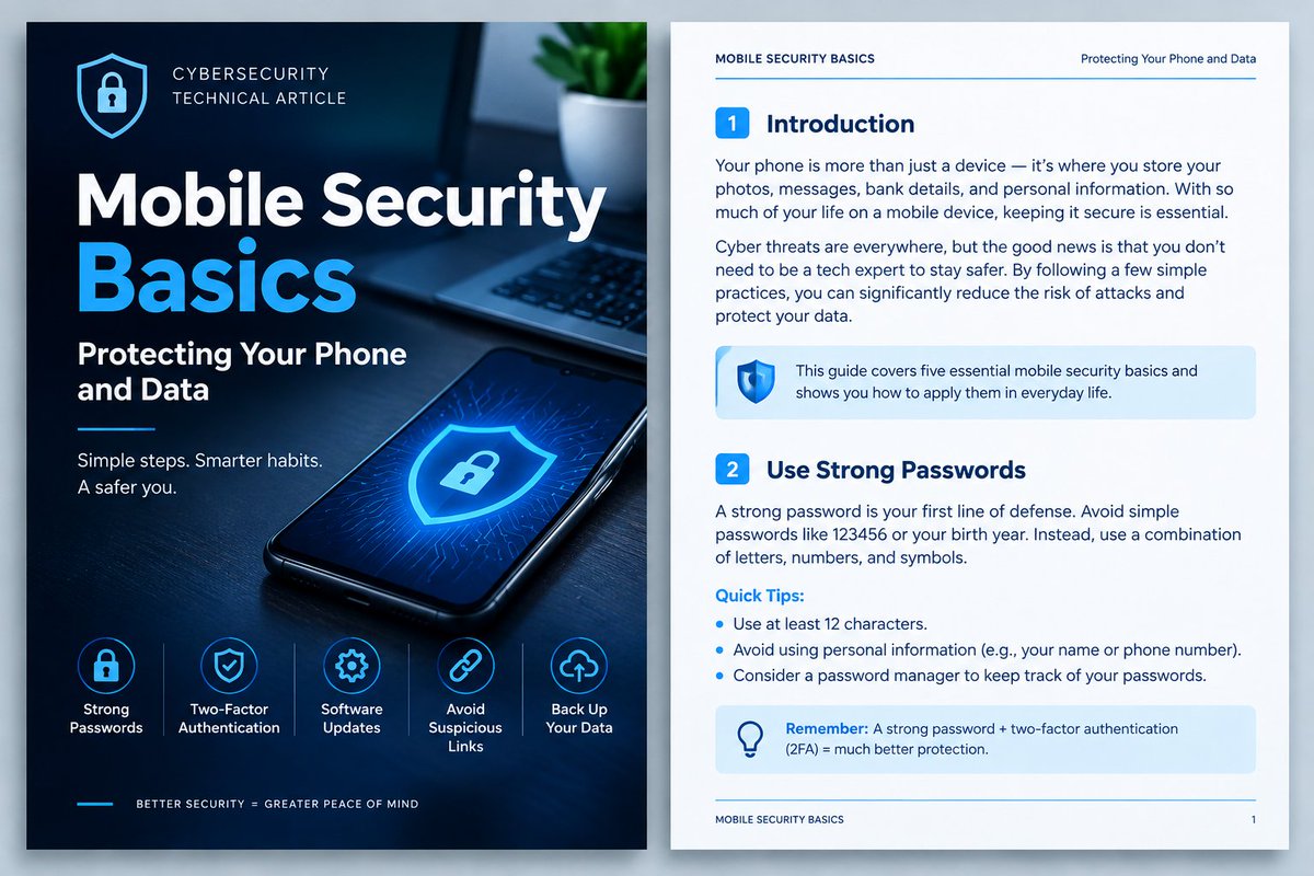 __tim24's tweet photo. A practical cybersecurity article explaining five simple ways smartphone users can reduce common security risks. 
https://t.co/4X7cQzdQ6U

#cybersecurity
#contentwriting https://t.co/r073Itg6MX