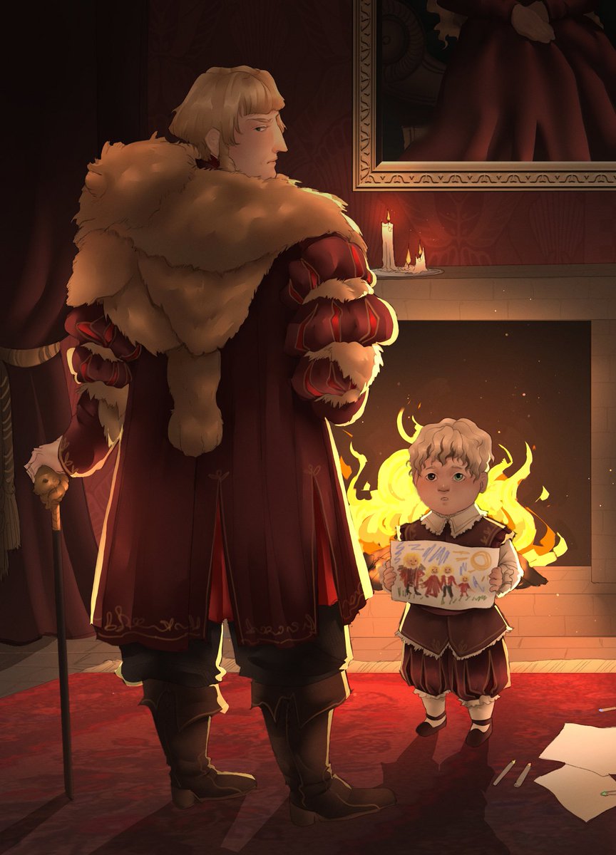 egganddunk's tweet photo. #tyrionweek2026 day one: childhood

“Whenever his father's eyes were on him, he became uncomfortably aware of all his deformities and shortcomings.”

tyrion &amp; tywin, done by the lovely @novembermorgon! https://t.co/iMetwb8JLX