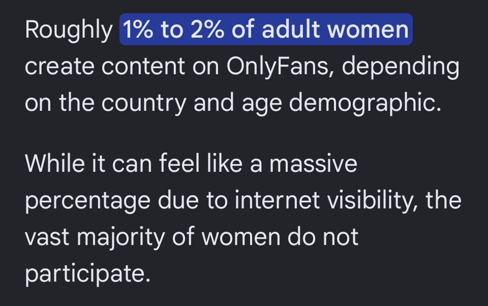 woesmini's tweet photo. @graceauta101_ Mind you, women in OF is very low. 
So they're taking 1% to judge the 99%. Men are fucking stupid. https://t.co/sjswDNcOne