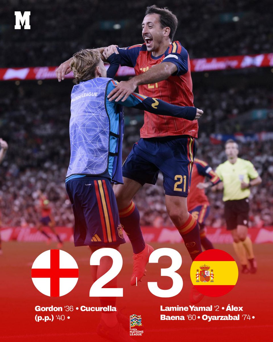 marca's tweet photo. La campeona del mundo no falla en Wembley 😍😍

La Roja estrena la segunda estrella remontando con un Baena brillante 💫

#NationsLeague https://t.co/vSn4pgFE5Q