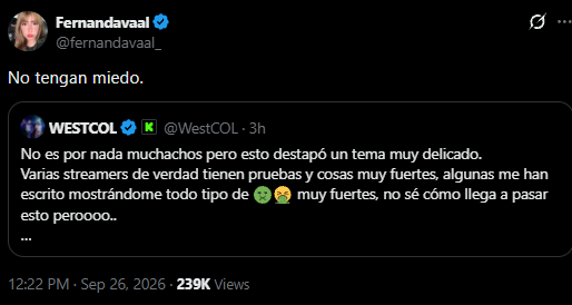 DroidMASIVO's tweet photo. vi el directo de @Komanch y solo con ese que si repetiria ya la aniquilo literal creo que miedo deberia tener ella parce acusar a alguien de violacion es carcel directa si Komanche gana ese JUICIO te puede meter ala carcel unos años y peor porque komanche es figura publica. https://t.co/Rs30vIZdaA