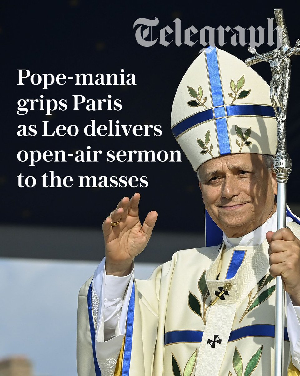 Telegraph's tweet photo. Presidential hopefuls and former presidents among sea of 800,000 faithful on Champs-Élysées as pontiff celebrates Mass

🔗 https://t.co/OLw1OTwOu3 https://t.co/Mz3QaevuGz