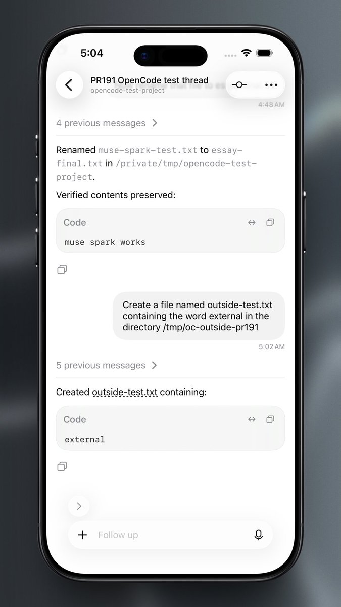 emanueledpt's tweet photo. opencode is getting a remote controller

it will be usable with your oc sub in remodex in the next update https://t.co/IRJgC3bQ3f