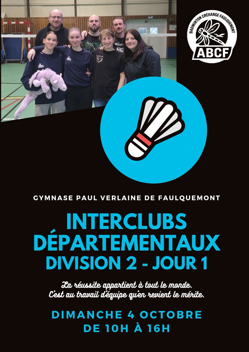 ABADCF's tweet photo. L'équipe 1 de l'ABCF jouera à domicile (Gymnase Verlaine de Faulquemont) ce dimanche 4 octobre. Les 6 équipes engagées en Poule A de la Division 2 mosellane seront réunies, soit près de 50 joueuses et joueurs. Nous comptons sur vous pour venir nombreux les encourager ! https://t.co/fboALVyGTA