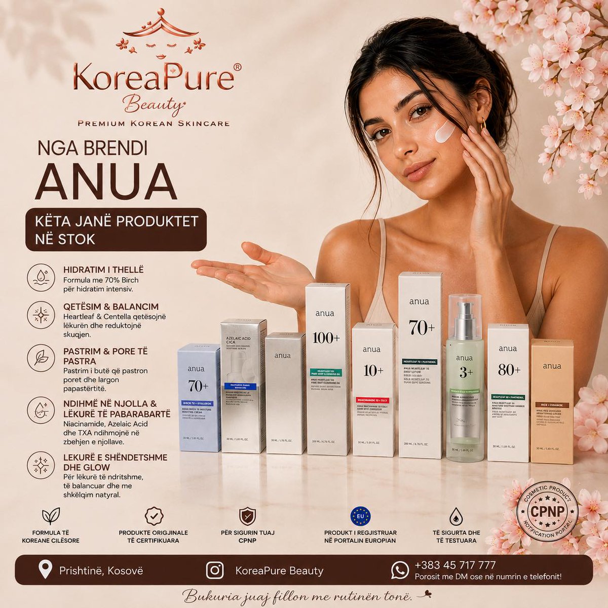 miajohnsoncqsit's tweet photo. ANUA products in stock at KoreaPure Beauty, including cleansers, moisturizers, serums and ampoules for hydration, soothing, blemishes, pores and skin barrier care. Original products from authorized EU distributors. Order via DM in Pristina. Call https://t.co/L2PyL9P1E9