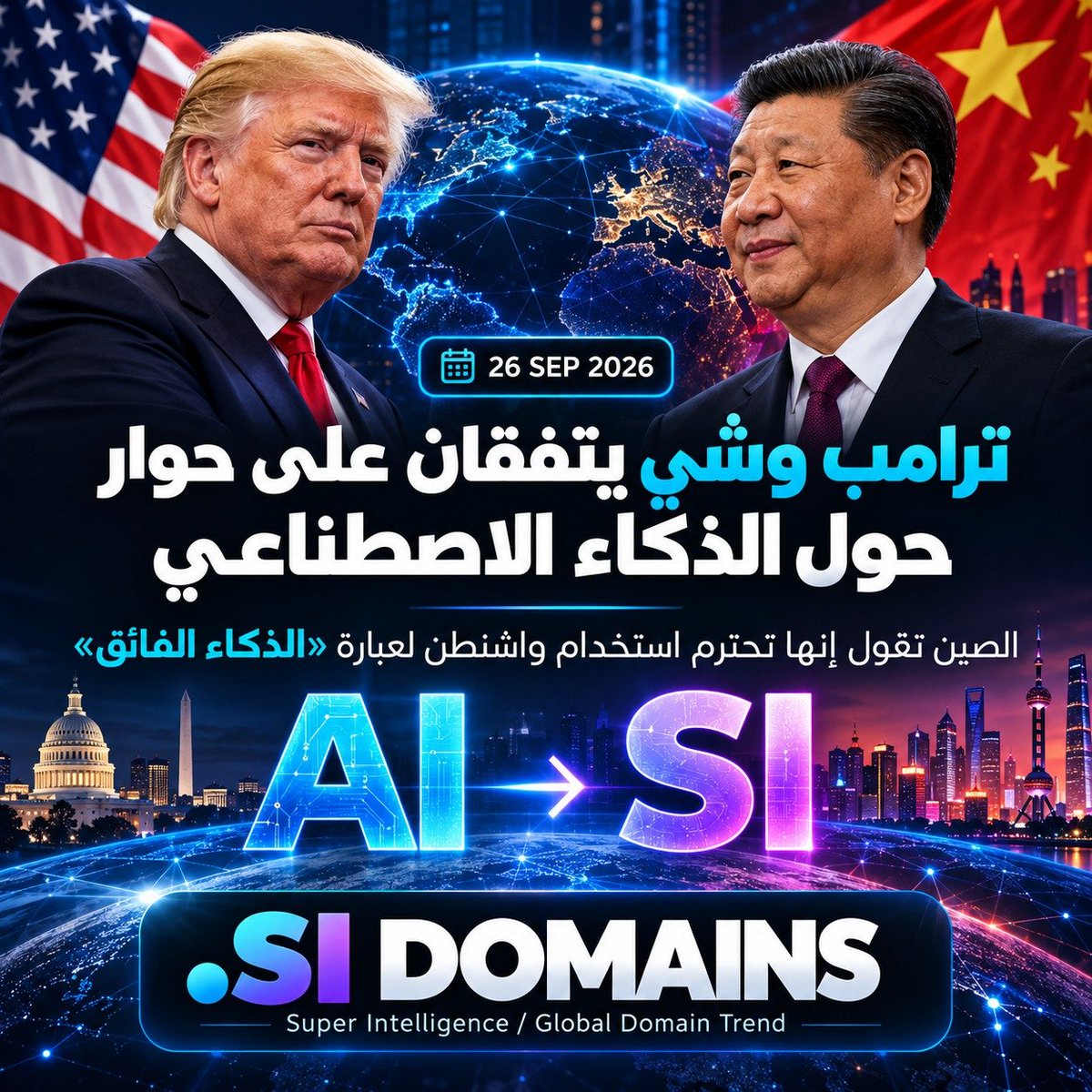 ramdan_bmr's tweet photo. ـأجريت محادثة كبيرة حول الـــذكاء الاصطناعي مع الرئيس الصيني شي 
أسمى الـذكاء الاصطناعي "الذك الفائق " لأنه اسم أدق.
الولايات المتحـــــدة لـــن تتراجــــع عن تطوير الذكاء الفائق.

#trump
#domain #domaining
#domainsale
#doaminforsale
#domains
#afternic
#news
#أخبار 
#si #AI https://t.co/7Iw7wjl6rH