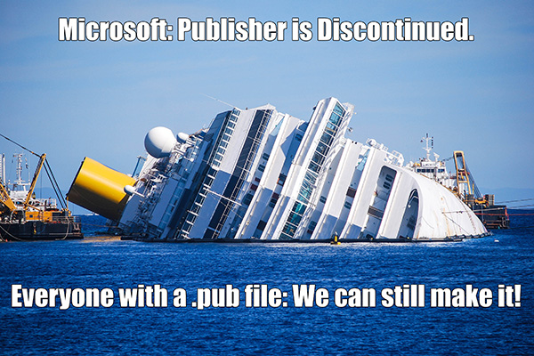 TheLonesGroup's tweet photo. Still have a folder full of .pub files? This is your sign to do something about it before you lose access to your branded templates. Get them converted to a new system right now!
#MicrosoftPublisher #PublisherRetirement #RealEstateHumor #RealEstateMemes #PubFiles https://t.co/qQGlghtcMh