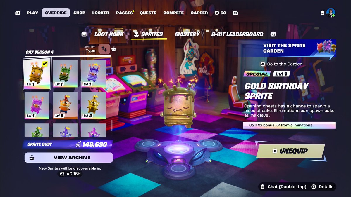 EndProbation's tweet photo. Collection completed 😎☑️ 💪🏽💪🏽 #Fortnite #Sprites #Birthday #zerobuild https://t.co/LJYU50umGH