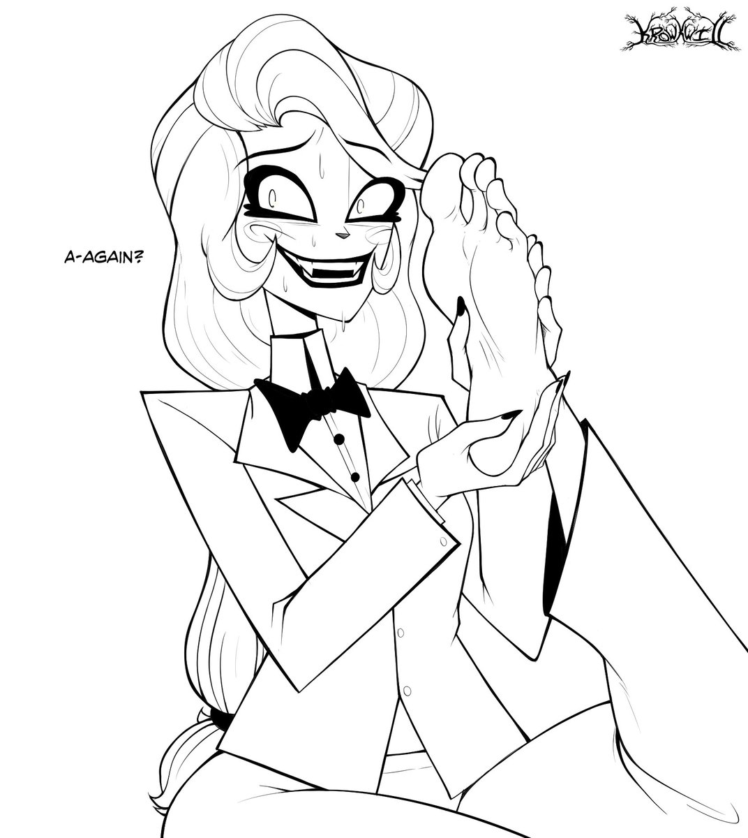 krowkwill's tweet photo. Hotel attendance is down. 

Go, quirky white girl! Do your thing. 

#krowart #hazbinhotelnsfw https://t.co/4piO7Qi8ic