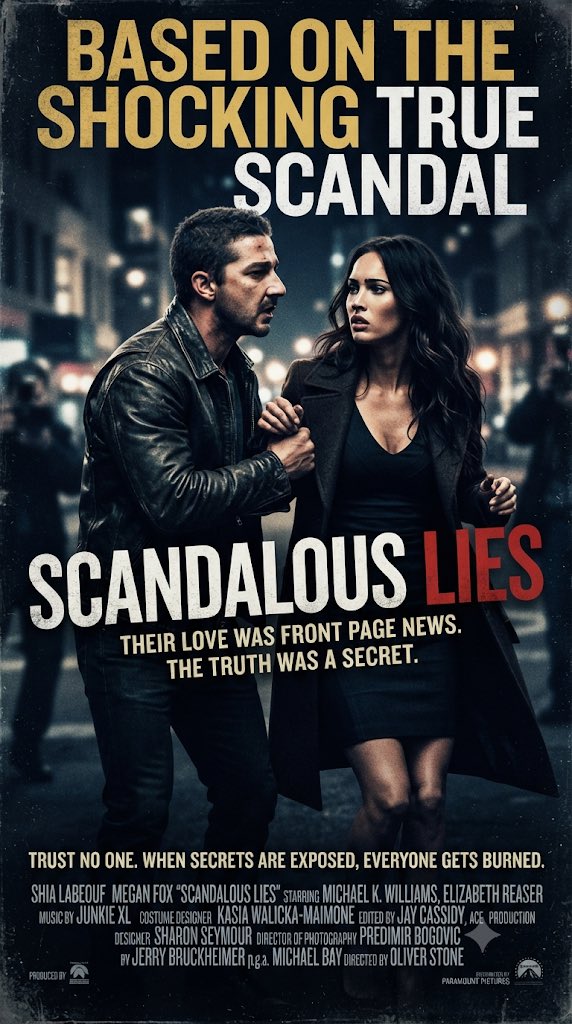 MrMovieArtist's tweet photo. #Ai #AiArt #Concept #Poster #ScandalousLies #ShiaLaBeouf #MeganFox #Shocking #True #Scandal #Love #FrontPage #News #Truth #Secrets #Actor #Actress #Celebrity #Celebrities https://t.co/m7zjgfKKFg