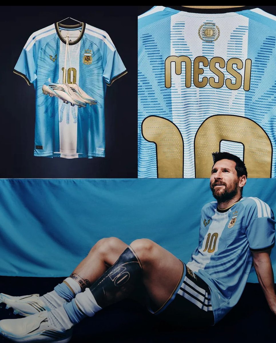 _PitchPulseHQ's tweet photo. 🚨🇦🇷 Adidas have revealed a special Argentina kit for Messi’s final international appearance.

One last dance for the GOAT. 🐐💙🤍 https://t.co/aG8ESsNI7s
