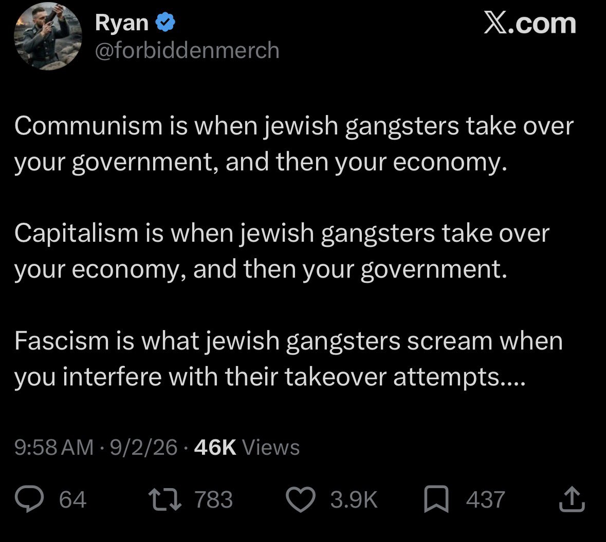 chitownsuperfan's tweet photo. @petran666p2 @Jafar_s17 @jeffreyhowell @SStricklandMMA Communism is jewish https://t.co/uLN4wHiyvp