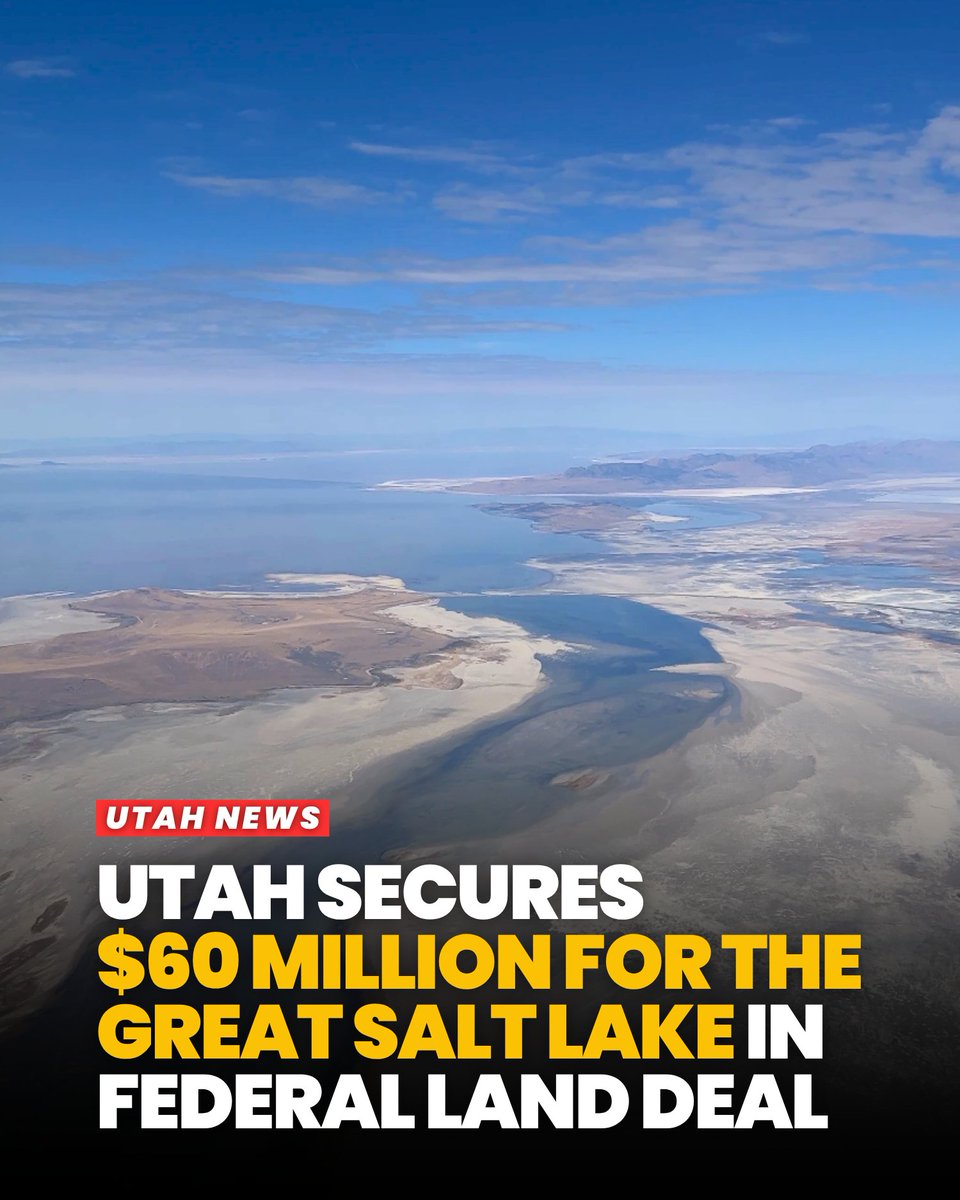 UtahIsAwesome's tweet photo. Utah secures $60 million for the Great Salt Lake in a settlement with the federal government over land near the Bear River Migratory Bird Refuge.

https://t.co/eiXedlsXLH #utah https://t.co/6oHP7rYOmX