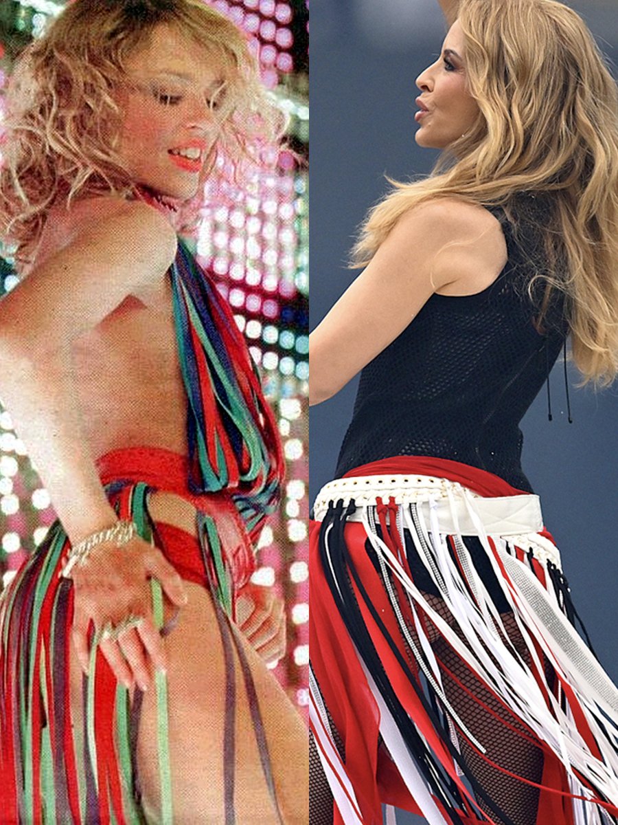 KylieTWST's tweet photo. Speaking about her wardrobe choices, Kylie said: "With Dolce &amp; Gabbana, we paid homage to some of the iconic looks we have created together over the years and gave them an MCG Grand Final twist." https://t.co/iL96jpZPVY