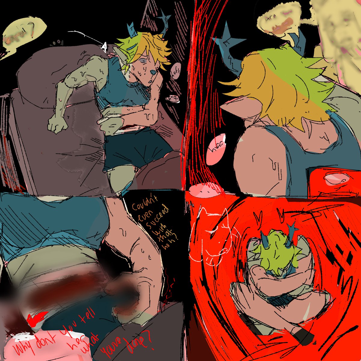 boygirlmoira's tweet photo. (cw body horror and blood (it is blurred but ill put the warning anyway)

its just a nightmare,, yet it feels so real https://t.co/fuNOWkHBah