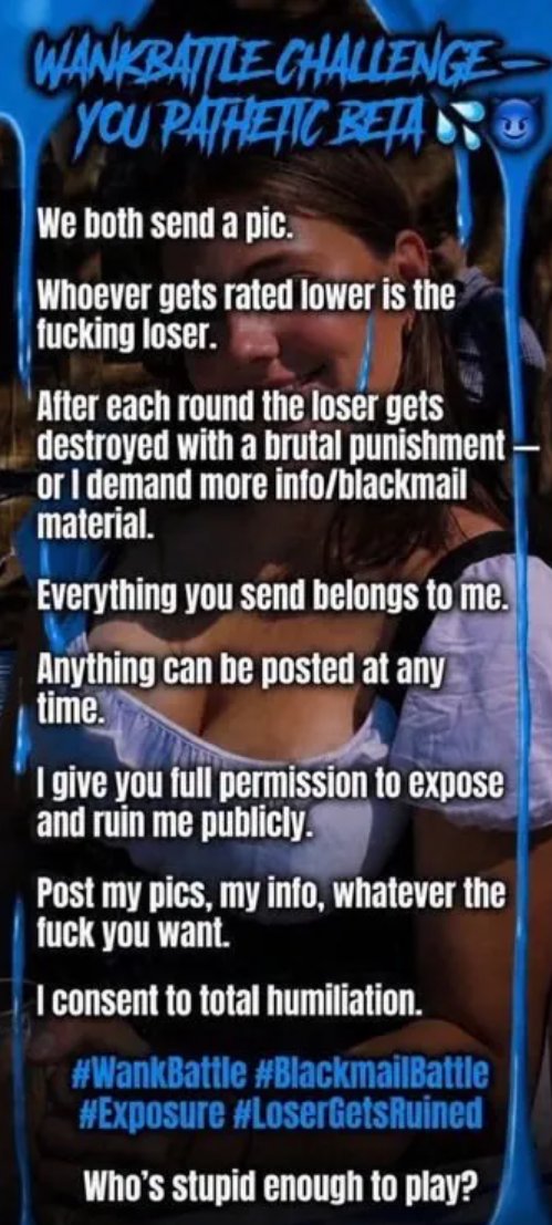 Daisy8008569's tweet photo. dont be mad at me when i gather all i can on you and people you know~  unless you think youre strong enough to hold out… #wankbattle https://t.co/IGNcVi7rfG