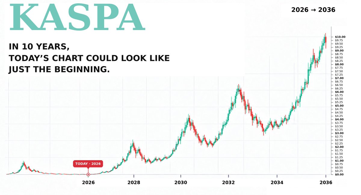 KryptoKamster's tweet photo. In 10 years, today’s entire kaspa:native chart could look like just the beginning. 📈

Everyone wishes they’d been early.
Few have the patience to stay. ⏳💎
#Kaspa 🚀🏆🥇 https://t.co/ZrAb3hI2Hq