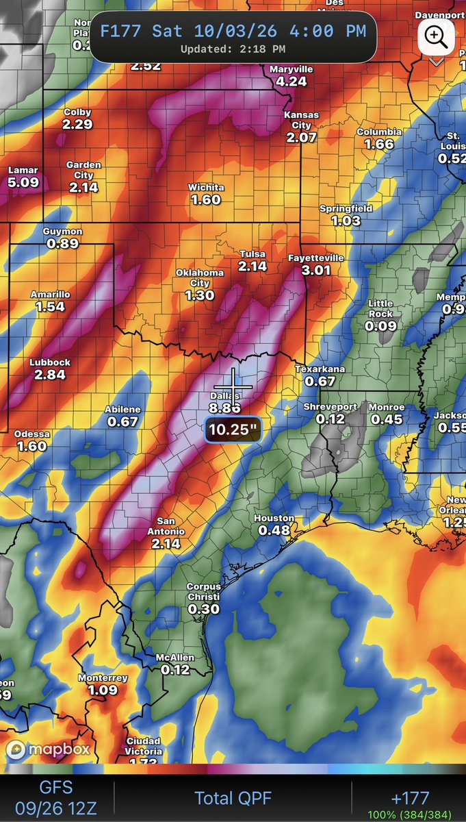Clint_wx's tweet photo. If the GFS is correct, BUILD THE ARK 2.0 https://t.co/K8TuFcyxO0
