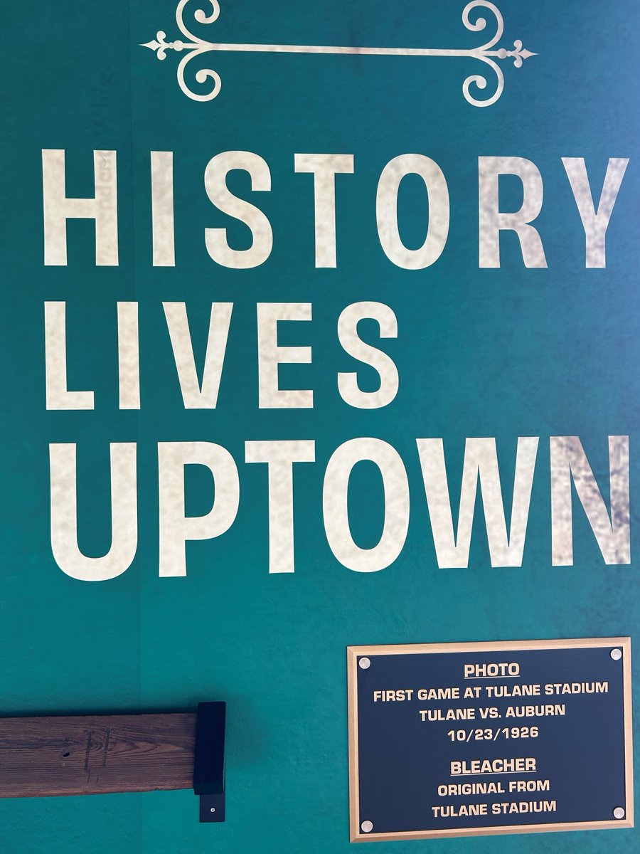 GreenWaveFac's tweet photo. History Lives Uptown

In case you didn't make it out to @GreenWaveFB games against @SouthAlabamaFB &amp; @SouthernMissFB, take a 👀 at our Tulane Stadium recognition on the concourse of Westfeldt Terrace of Yulman Stadium featuring an original 100 year-old bleacher. #RollWave 🌊 https://t.co/RFyEeJ7DA1