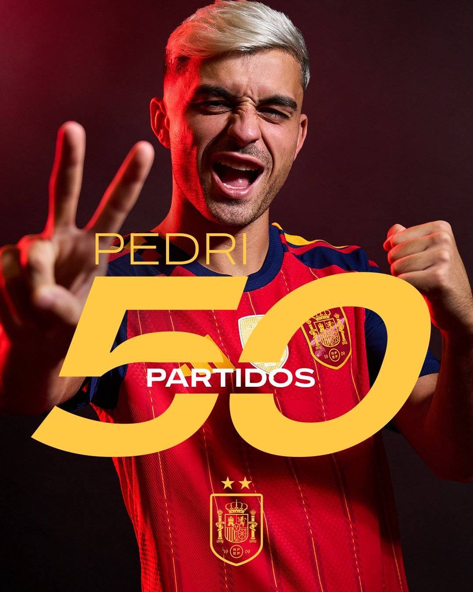 BarcaTimes's tweet photo. Pedri has reached 𝟓𝟎 𝐜𝐚𝐩𝐬 for Spain 🇪🇸

Congratulations! https://t.co/7RB4M5qCvy