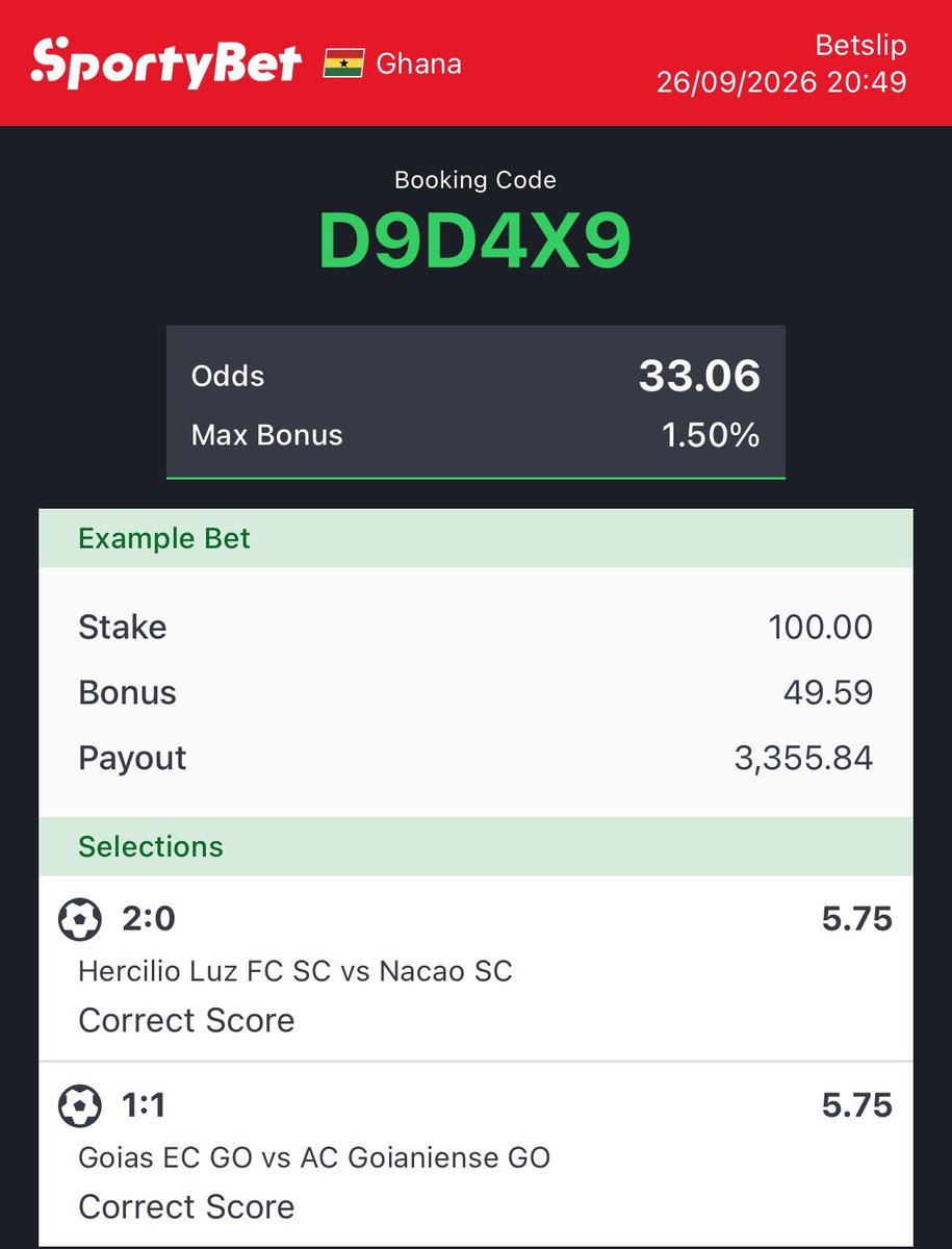 ceobestanalysis's tweet photo. 🔥⚽ FREE TIPS 2/2 CORRECT SCORE! 🎯🏆

⏰ MATCH STARTS 9:00 PM 🕧

🎫 SINGLES AND COMBINE

🍀 GOOD LUCK EVERYONE!

🙏🏾 ALWAYS PLAY WITHIN YOUR LIMIT! https://t.co/aztMymndAA