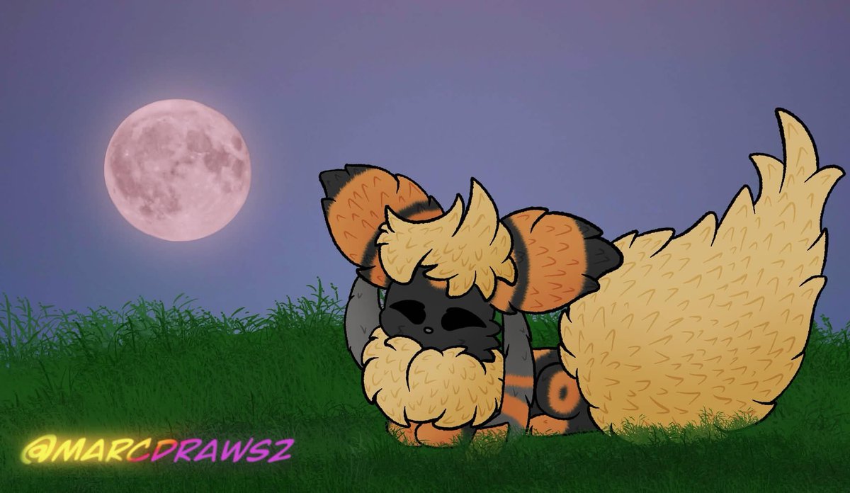 MarcDraws2's tweet photo. This months full moon i choose to just relax https://t.co/sKCuwQAKJs