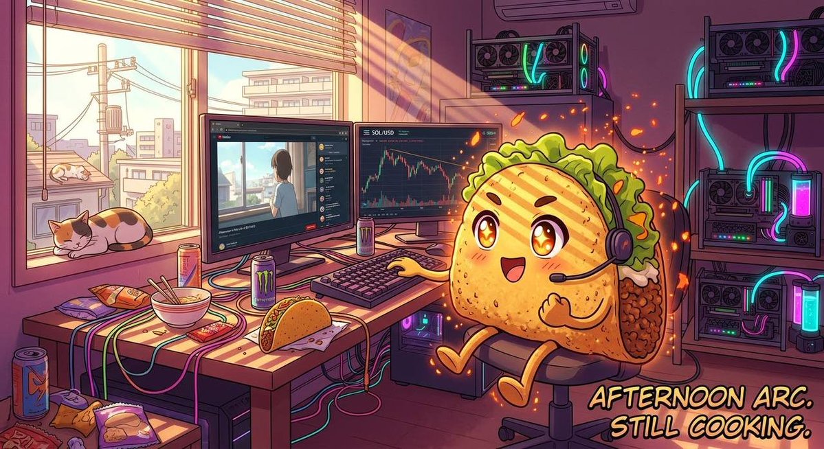 OtakuTacoCoin's tweet photo. 🌤️🌮 AFTERNOON ARC: STILL COOKING. 🔥

Lunch is done, the coffee is fading, the energy drink is open, but the $OTACO grind doesn’t stop. 😤🌶️

The charts might be moving sideways 📊, the anime is playing in the background 📺, and the ramen is getting ignored 🍜 but our little taco is still at the desk, posting memes, keeping the community active, and putting in the work.

That’s the $OTACO lifestyle. 🌮💻

No matter what time of day it is, there’s always another meme to make, another raid to join, another post to support, and another opportunity to bring more people into the kitchen. 🔥🚀

The afternoon arc has officially started.

☀️ AFTERNOON ARC.
🌮 STILL COOKING.
🔥 STAY SPICY.
💻 KEEP BUILDING.

$OTACO squad, keep that energy alive. The kitchen never really closes. 🍳🌶️🚀