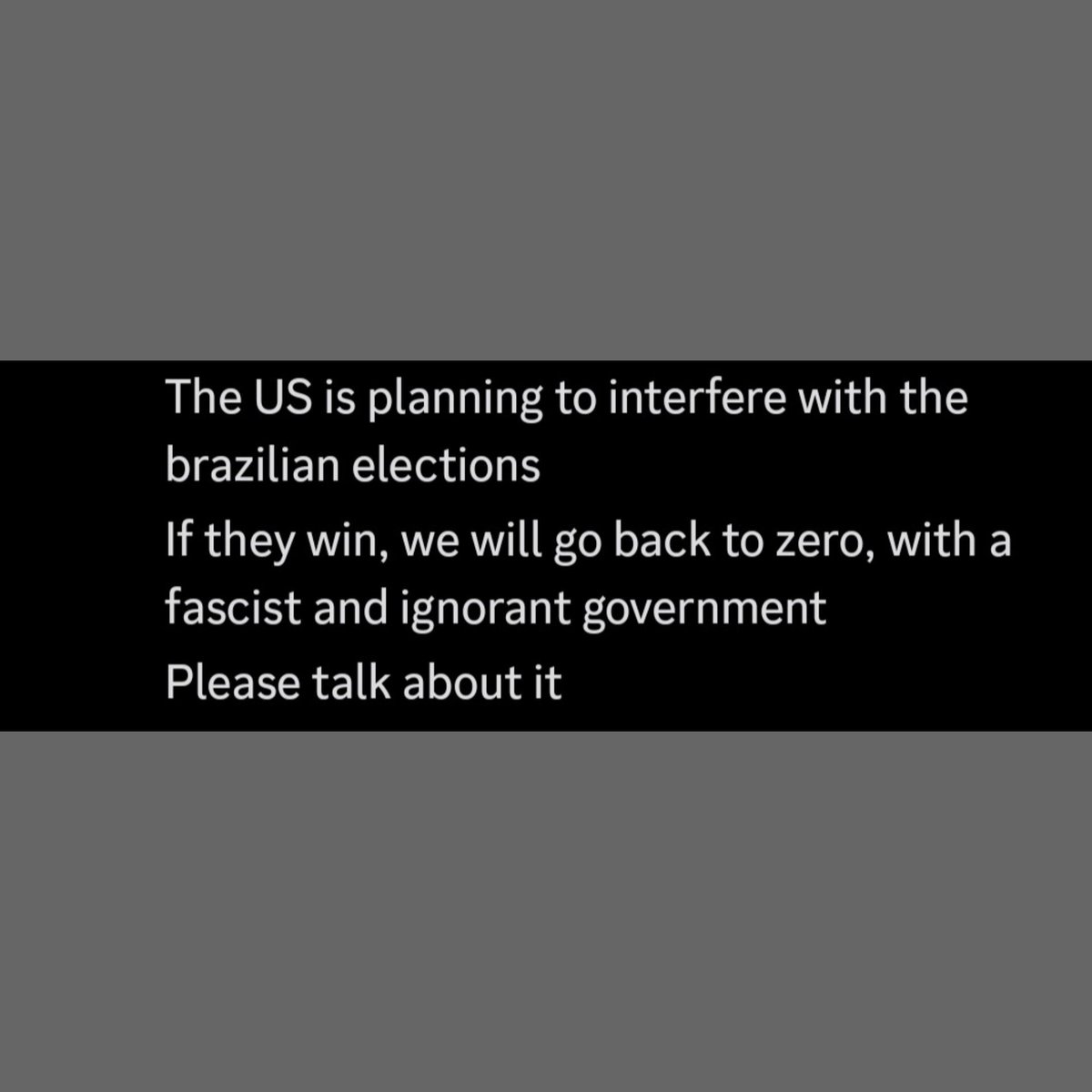 barry_pingle's tweet photo. A friend of mine in discord has informed me about Brazil's election situation. Please spread awareness 🫶 https://t.co/0u0RlVR2OQ