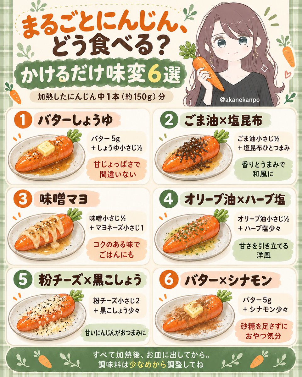 akanekanpo's tweet photo. 大バズしてるアイラップでまるごとにんじんレンジ、美味しくて震えた🥕
このラクさは限界社畜を救う。

実はにんじんのβカロテン、脂質と一緒に摂ると吸収率が上がる。
脂質避けてる人はもったいない。ちょっと工夫したらマジ美味い。

にんじんの魅力をリプでガチ語りする👇
https://t.co/xKzOKEOvBh https://t.co/vpqh76zawl
