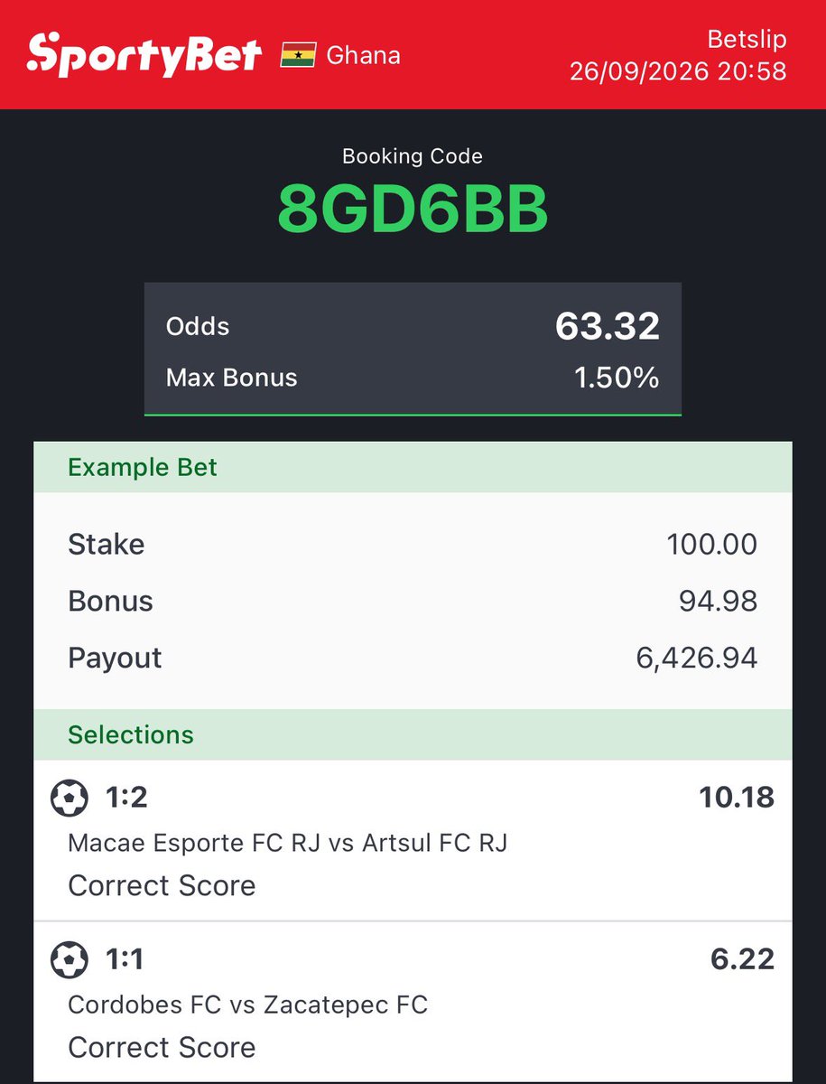 ceobestanalysis's tweet photo. 🔥⚽ BACKUP 2/2 CORRECT SCORE! 🎯🏆

⏰ MATCH START 9:30 PM 🕧

🎫 SINGLES AND COMBINE

🍀 GOOD LUCK EVERYONE!

🙏🏾 ALWAYS PLAY WITHIN YOUR LIMIT! https://t.co/ahUlnpln7U