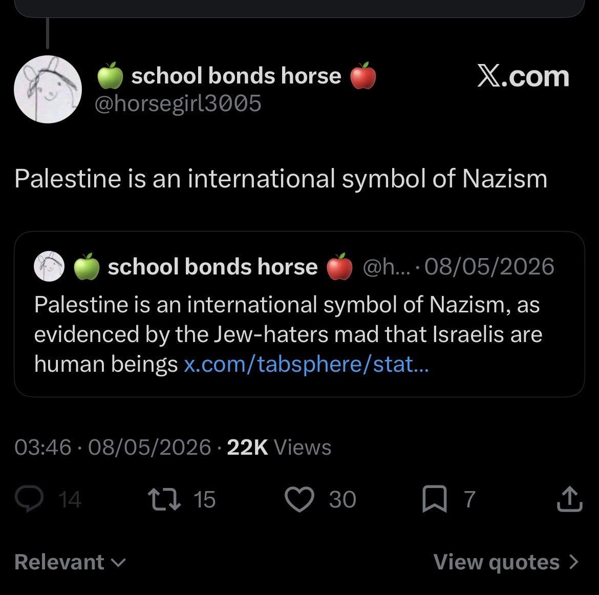 Slixkin's tweet photo. @__Liebert_ @ellad3vi No it’s not that complicated. If your views overlap with Zionists in this specific topic then what does that say about you? https://t.co/Mg2ACA7mnJ