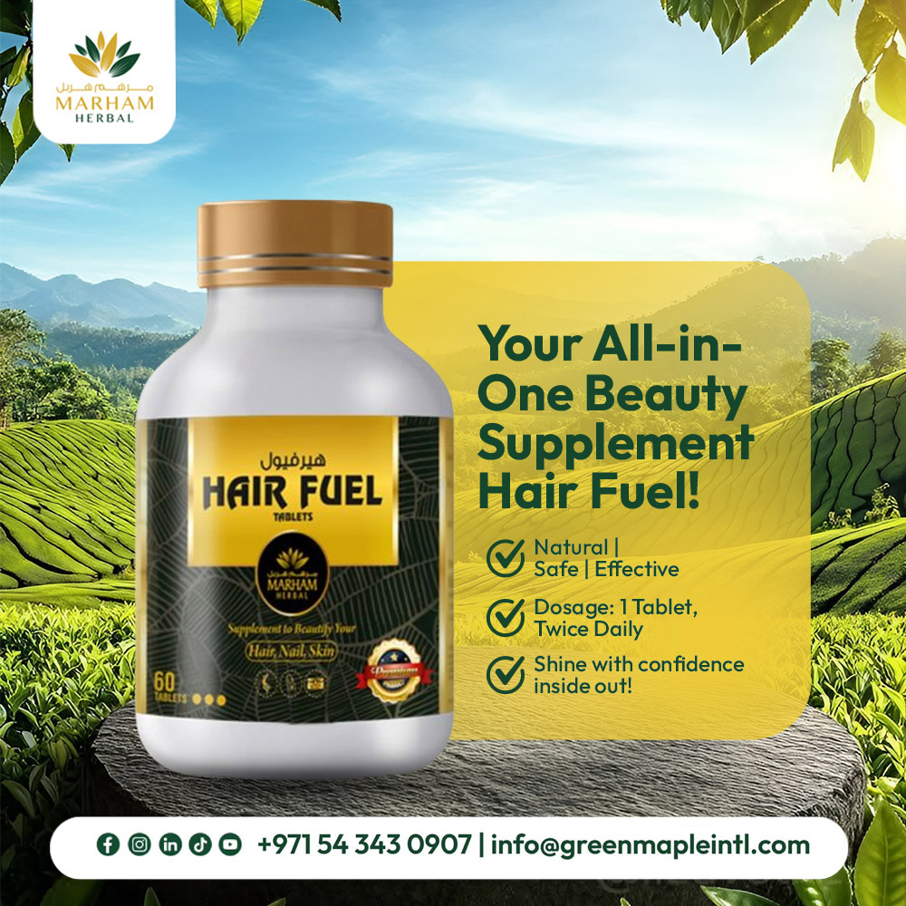 allisonharrisca's tweet photo. Nourish your beauty from within with Hair Fuel by Marham Herbal. This all-in-one supplement supports healthier hair, stronger nails, and radiant skin. Take one tablet twice daily and shine with confidence. Contact: +971 54 343 0907 https://t.co/AtZOSvdMVa