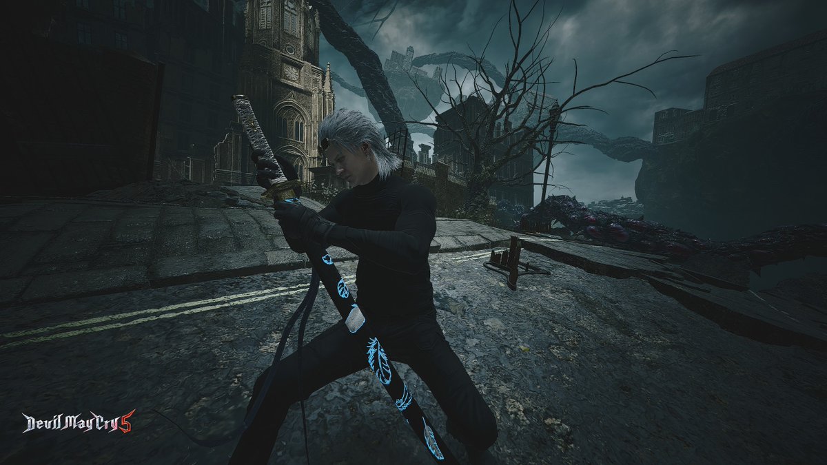 XXElizabeth22XX's tweet photo. #Vergil #DevilMayCry5 #DMC5 #DevilMayCry #VergilPhotography #VirtualPhotography #VirtualPhotographer #PhotoMode #InGamePhotography #GamingPhotography #Screenshot #GameScreenshot #Cinematic #CinematicGaming #EpicShot #GamingArt #DigitalArt #BuryTheLight #JudgementCut #StatusMotivated #Yamato #SonOfSparda #BlueAesthetic #DarkFantasy #GamingCommunity #PCGaming #Capcom #Photorealistic #Wallpaper #VergilFans 💙⚔️📸