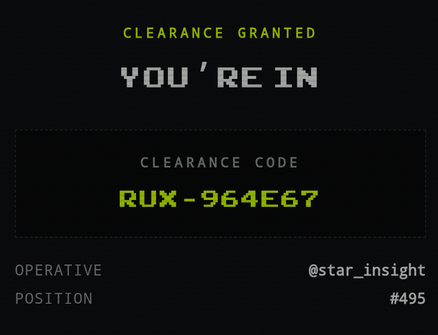 star_insight's tweet photo. Cleared for @ruxxellsHQ https://t.co/ihU2RjZ1uf