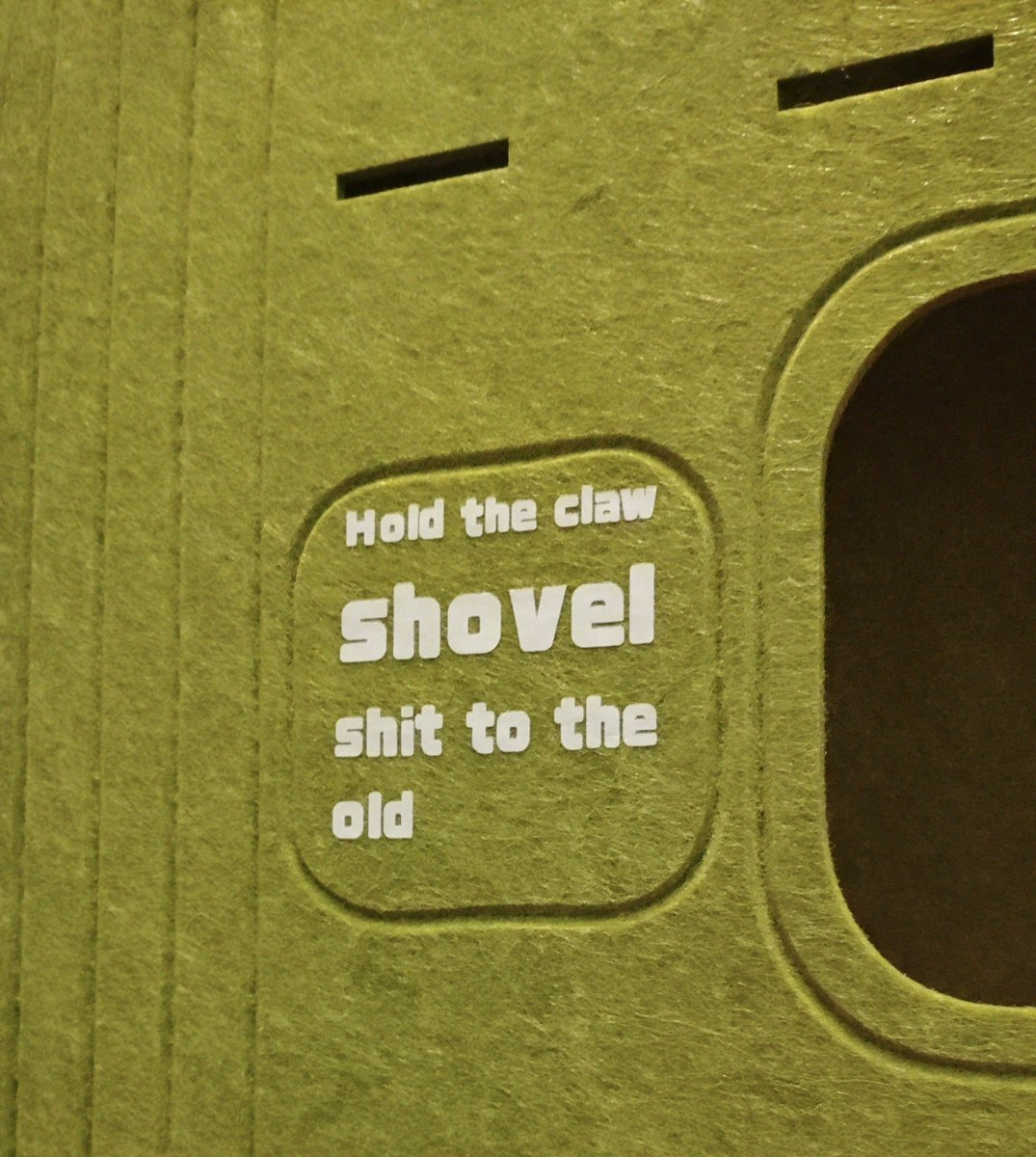 OLearyLFC91's tweet photo. Bought a cat tower for the bedroom off temu, I'm putting the thing together when I noticed this. Wtf does it even mean? 😂 https://t.co/LVBLcYMASW