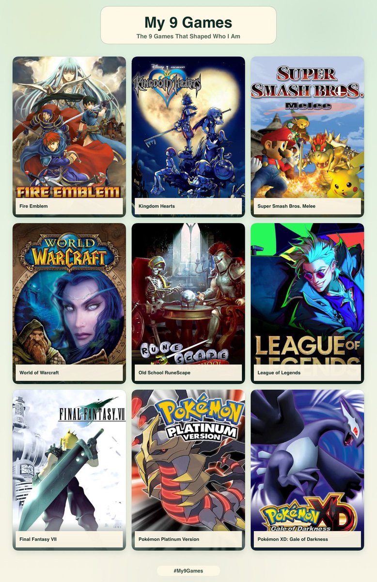 TheRealFavela's tweet photo. My 9 games (with OSRS always having been my #1) https://t.co/wurpomdUNC